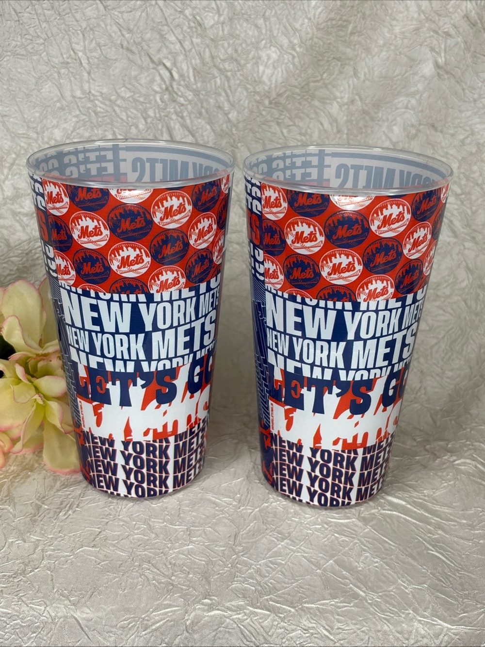 2x New York Mets 20 oz Whirley Drink Works Souvenir Beer Cup Citi Field